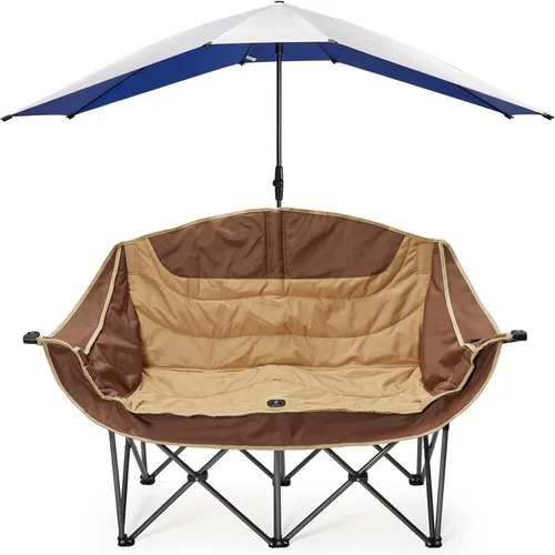 Vista 7 de G4Free Paraguas doble para 2 personas con abrazadera ajustable, sombrilla para silla de playa, sillón reclinable