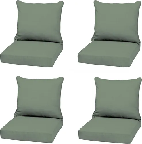 Vista 37 de Arden - Juego de cojines de asiento profundo para exteriores, 22x24, aguamarina