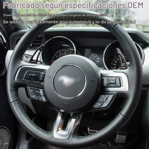 Vista 6 de Cubierta extendida para palanca de cambios de volante para Ford Mustang 2015 2016 2017 2018 2019 2020 2021 2022 2023 Accesorios de decoración Negro