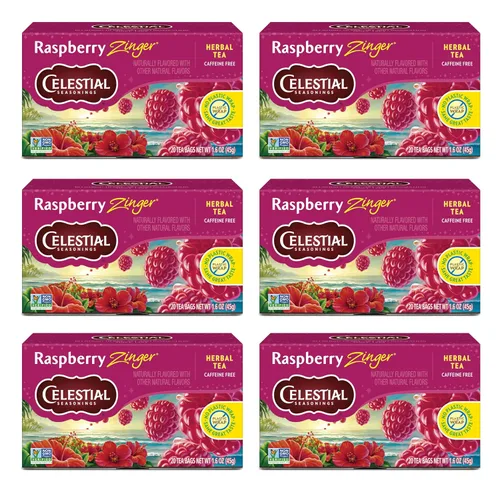 Vista 10 de Celestial Seasonings Lemon Zinger - Té de hierbas, sin cafeína, caja de 20 bolsas de té, (paquete de 6)