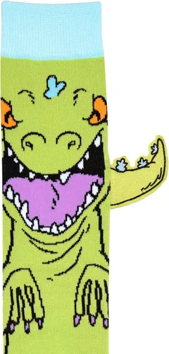 Vista 3 de Hyp Rugrats Reptar with Embellished Tail Cosplay Mens Crew Socks