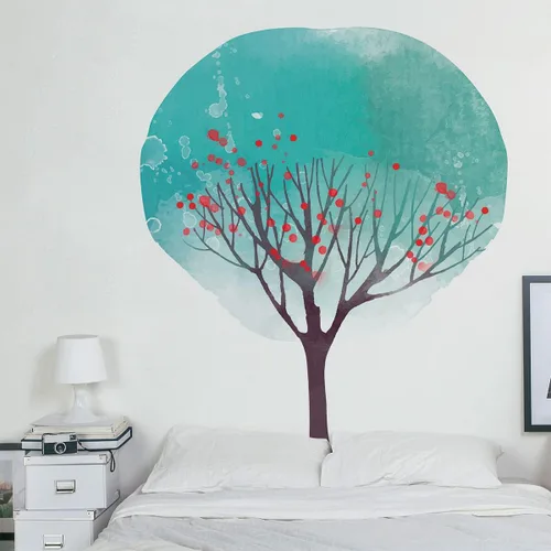 Vista 10 de Ambiance Sticker Papel pintado no tejido con frescos gigantes pre-pegados de montaña escandinava Ziska etiqueta decorativa H 60 x L 35.4 in