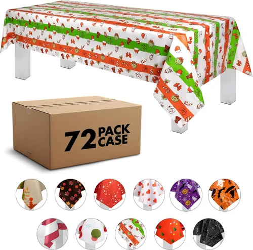 Vista 6 de Grandipity Mantel de plástico desechable de calidad prémium para fiestas con temática de globos de cumpleaños, 1 paquete, 54 x 108 pulgadas, mantel