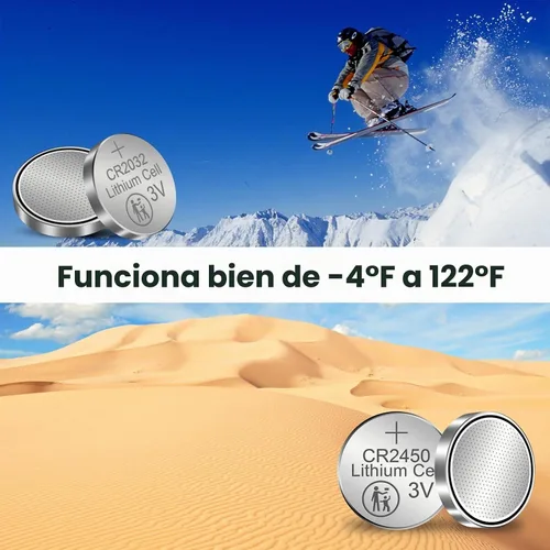 Vista 5 de Batería de litio CR2032 de 3 voltios, pila de botón de moneda, paquete de 200