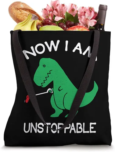 Vista 4 de Now I'm Unstoppable - Divertida bolsa de mano de dinosaurio T-Rex