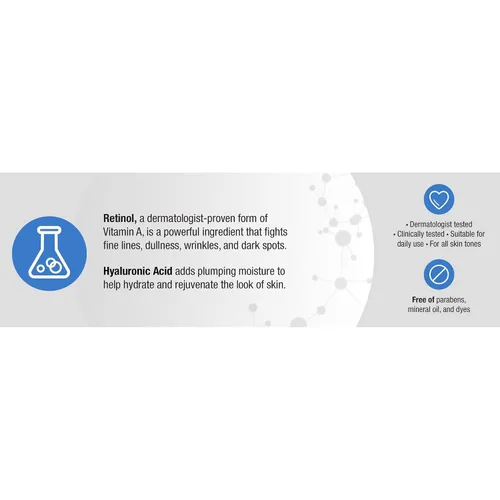 Vista 4 de Neutrogena Hidratante facial de retinol para reparación rápida de arrugas, crema antienvejecimiento diaria con ácido hialurónico para combatir