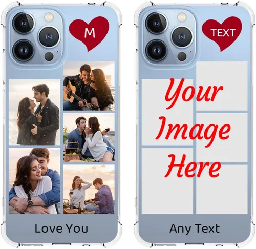 Vista 9 de Funda de teléfono con foto personalizada para iPhone 13 Pro Max, cubierta transparente suave de silicona personalizada con imagen/texto, regalo