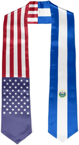 Vista 8 de Banda de estola de graduación con la bandera de Colombia de Estados Unidos, estola de graduación, regalo de graduación