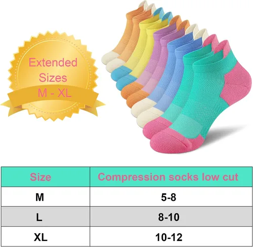 Vista 6 de SOMTWO Ankle Socks Women Running Athletic Low Cut Compression Socks 5-6 Pairs