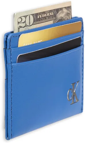 Vista 4 de Calvin Klein Juegos de cartera de cuero RFID delgado minimalista para hombre