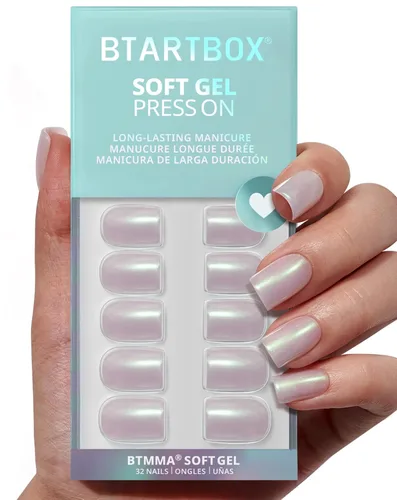 Vista 35 de BTArtbox Uñas Postizas Blancas Cortas a Presión - Uñas Postizas de Gel Suave en Forma de Almendra, Uñas Blancas con Pegamento para Uñas, Uñas
