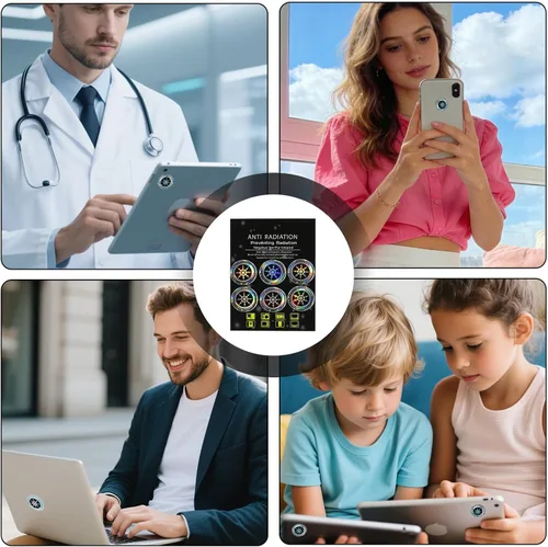 Vista 5 de Bloqueador Emf de 12 piezas para teléfono celular, bloqueador de radiación, calcomanías Emf para teléfono celular, un regalo práctico