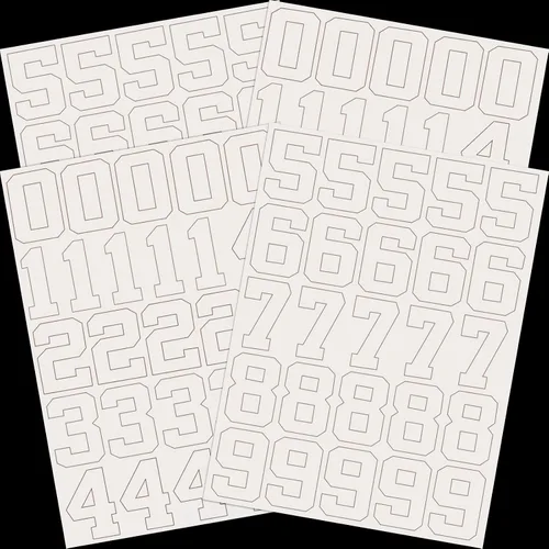 Vista 14 de Epakh 102 piezas de calcomanías de números para cascos deportivos de 1.25 pulgadas de vinilo, calcomanías adhesivas de números para cascos Negro