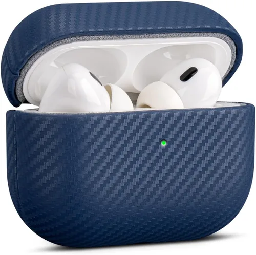 Vista 24 de Haobobro Funda de piel para AirPods Pro 3, piel seleccionada respetuosa con la piel, con textura de fibra de carbono, hecha a mano, funda rígida