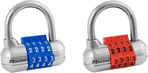 Vista 9 de Master Lock Establece tu propio candado de combinación, cerraduras de armario de gimnasio con código para asegurar objetos de valor en interiores