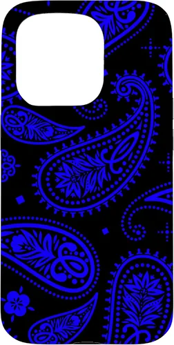 Vista 14 de Black Blue Paisley Bandana Vintage Floral Boho Pattern Case for iPhone 17