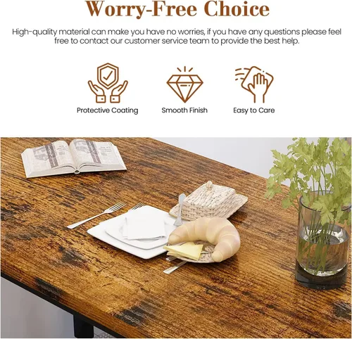 Vista 6 de Recaceik Juego de mesa de comedor para 4, juego de mesa de cocina con 2 bancos, juego de mesa de comedor de 3 piezas, mesa de cocina moderna