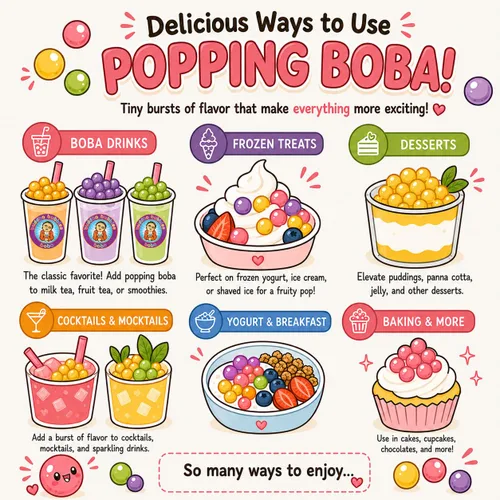 Vista 2 de Buddha Bubbles Boba - Perlas de Boba para reventar/estallar de primera calidad/Bombas de Boba / cobertura de postre (perlas de arándano)