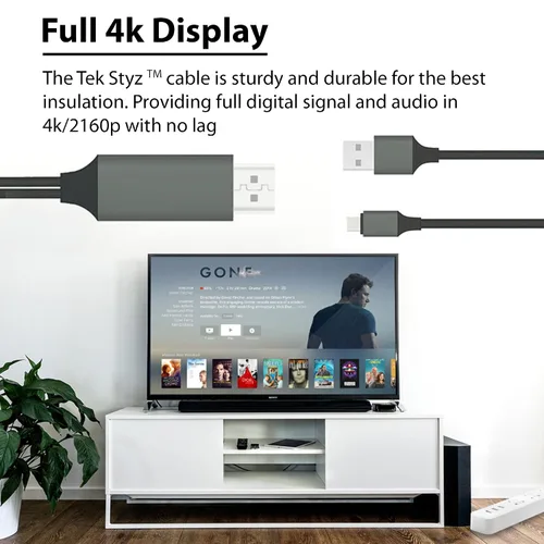 Vista 2 de PRO USB-C HDMI funciona para Xiaomi Poco X3 Pro a 4k con puerto de alimentación, cable de 6 pies a 2160p a 60Hz, cable de 6 pies/6.6 ft Gris