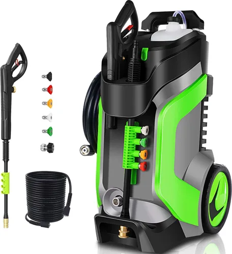 Vista 9 de Lavadora a presión eléctrica 5000PSI 4.0GPM con manguera de presión M22-0.551 in 33 pies, rociadores eléctricos de alta presión con limpiador