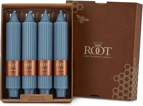 Vista 21 de Root Candles Juego de velas sin perfume de mezcla de cera de abeja de alta calidad, 5 pulgadas, azul Williamsburg, 8 unidades Williamsburg Azul