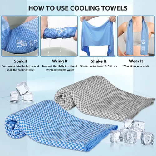 Vista 5 de BOGI Toallas refrescantes para cuello y cara, toalla suave y transpirable para enfriamiento instantáneo, se mantiene fresca para yoga, deportes