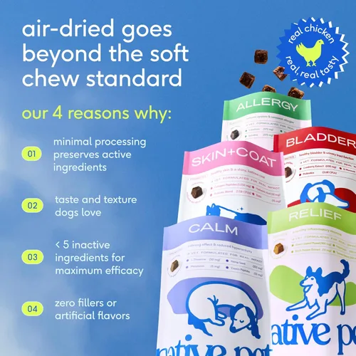 Vista 8 de Native Pet - Masticables para alergias para perros – Alivio de la alergia de perros para razas medianas – Apoya el alivio de la picazón estacional
