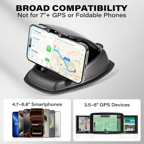 Vista 8 de APPS2Car Soporte de Montaje GPS para Coche y Camión, Soporte Antideslizante con Bolsa de Frijoles GPS para Tablero 2-en-1 Anti-Deslizante