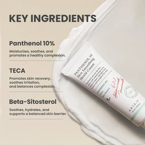 Vista 3 de AXIS-Y Panthenol 10 Skin Smoothing Shield Cream – Crema hidratante facial diaria de barrera para hidratación y calma de larga duración, loción