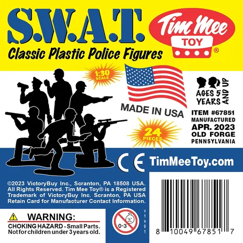 Vista 8 de Tim Mee Toy SWAT - 24 figuras policiales negras y azules hechas en Estados Unidos