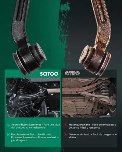 Vista 7 de SCITOO Kit de suspensión delantera, conjunto de brazo de control inferior, rótula inferior, extremo de barra de acoplamiento interior exterior