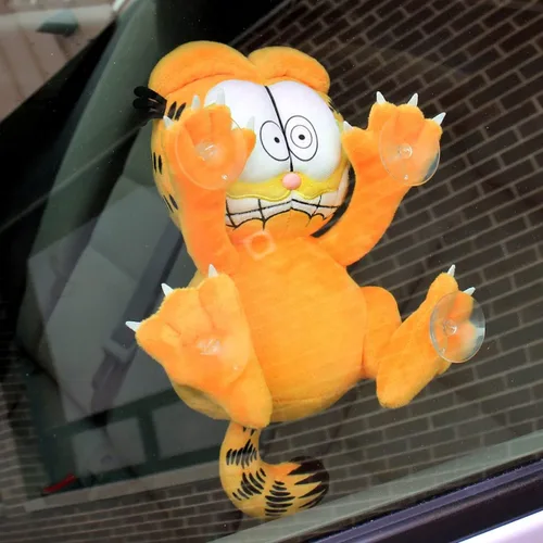 Vista 2 de Kidrobot Garfield - Adhesivo para ventana con ventosa de 8 pulgadas, asustado