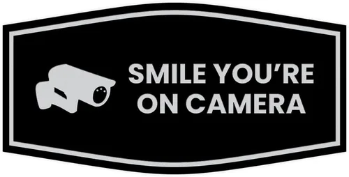 Vista 33 de Fancy Smile You're On Camera Letrero (negro) - Mediano (1 unidad)