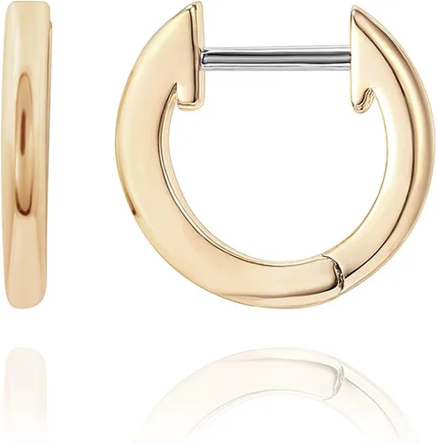 Vista 13 de PAVOI Aretes chapados en oro de 14 quilates y 18 quilates Aretes de oro para mujer Aretes delicados y aros pequeños de circonita cúbica Vermeil
