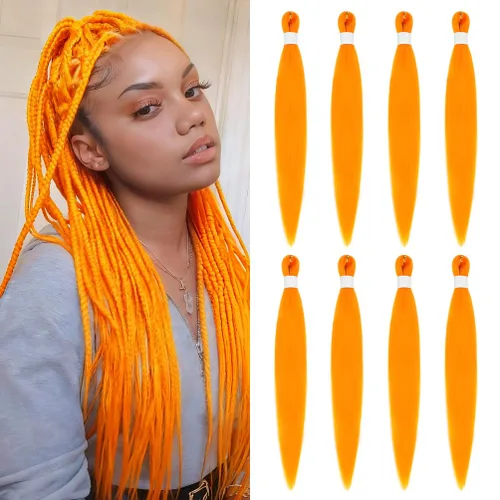 Vista 65 de 8 paquetes de extensiones preestiradas - 16 pulgadas de cabello trenzado premium, 55G/paquete, sin picazón, fijación en agua caliente, textura Perm