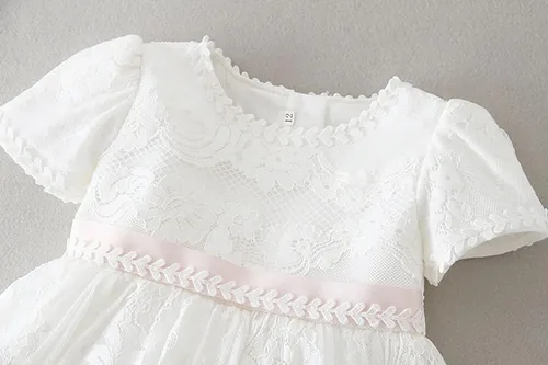 Vista 8 de Leideur - Vestidos largos para bautizo, color blanco