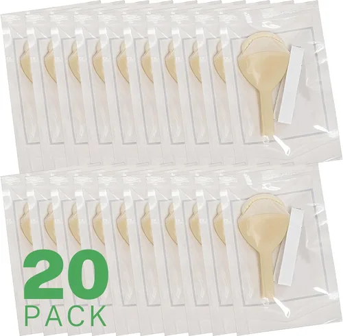 Vista 7 de 20 catéteres externos para hombres, catéteres de látex a prueba de fugas para incontinencia urinaria con tiras adhesivas, envueltos individualmente