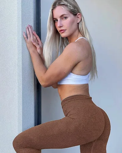 Vista 6 de A AGROSTE Leggings de entrenamiento con levantamiento de glúteos para mujer, sin costuras, cintura alta, pantalones de yoga, control de abdomen