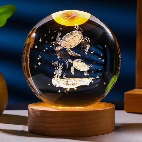 Vista 24 de Regalos de Tortuga Marina 3D para Mujeres, Bola de Cristal de 60mm - Figuras de Tortuga Marina Decoración de Vidrio Animales Figurina Decoración