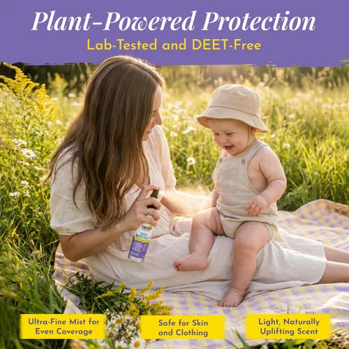 Vista 4 de YAYA ORGANICS Baby Bug BAN – Spray natural sin DEET – Repelente de mosquitos a base de plantas para niños, bebés, madres embarazadas, madres