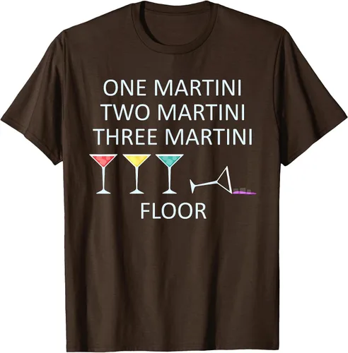 Vista 47 de Funny Bartender One Two Three Martini Floor Cocktail T-Shirt Asphalt Grey