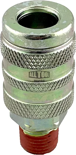 Vista 6 de All Tool Depot Acoplador NPT de 1/4" de conexión rápida de tipo industrial x 3/8" NPT enchufe de rosca hembra (paquete de 2)