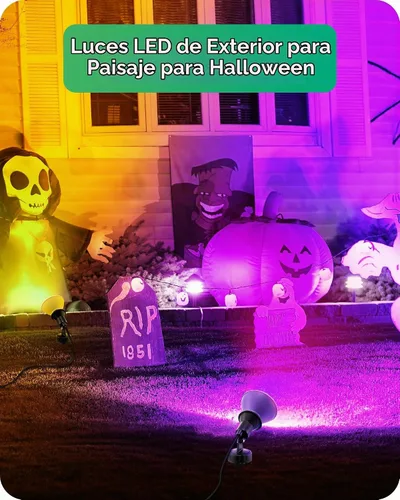 Vista 2 de EDISHINE Focos de Halloween de 120 V para exteriores, luces de inundación