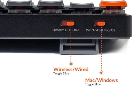 Vista 8 de Keychron K1 SE teclado mecánico inalámbrico ultra delgado con cable BluetoothUSB con retroiluminación LED RGB interruptor mecánico marrón Gateron