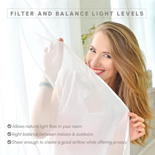 Vista 7 de Elegant Comfort Panel transparente de 2 piezas con bolsillo para barra de 2 pulgadas, cortinas de ventana de 40 pulgadas de ancho x 84 pulgadas