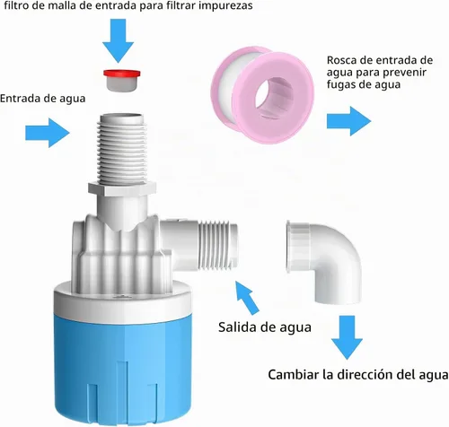 Vista 2 de Contro automático de nivel de agua "1/2" Válvula de flotador a canal de agua