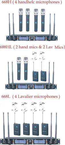 Vista 5 de GTDaudio Micrófono de solapa y auricular inalámbrico UHF de 4 x 100 canales