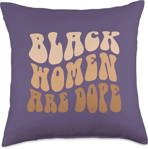 Vista 4 de African American Educated Elevated Pride Groovy Black Women are DOPE - Almohada de piel marrón melanada, 16 x 16 pulgadas, multicolor
