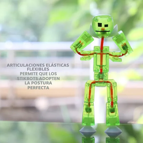 Vista 3 de StikBot Zing, juego de 8 figuras de acción coleccionables transparentes y trípode para teléfono celular, crea animación Stop Motion, ideal