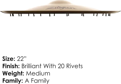 Vista 2 de Zildjian A0315 Platillo de 22" A Swish Knocker con 20 remaches